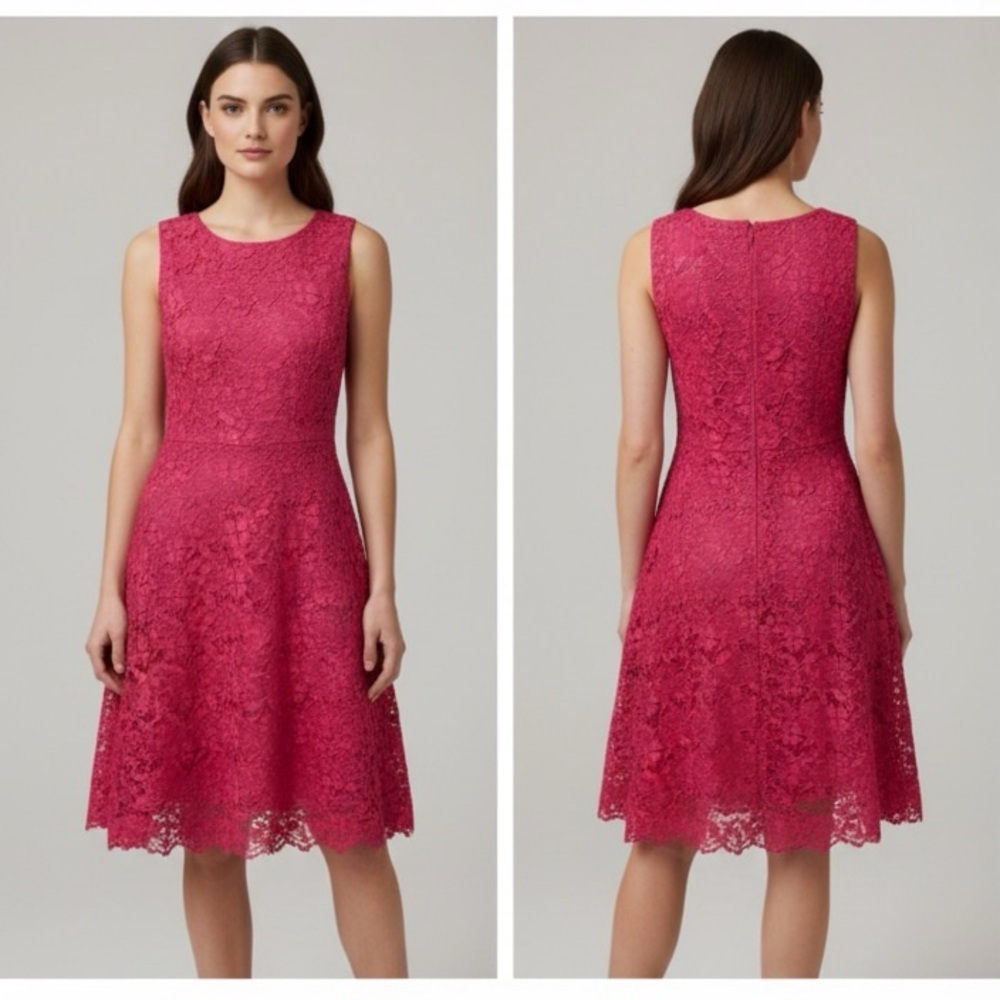 Teri Jon Rickie Freeman pink lace dress 👗 size 6